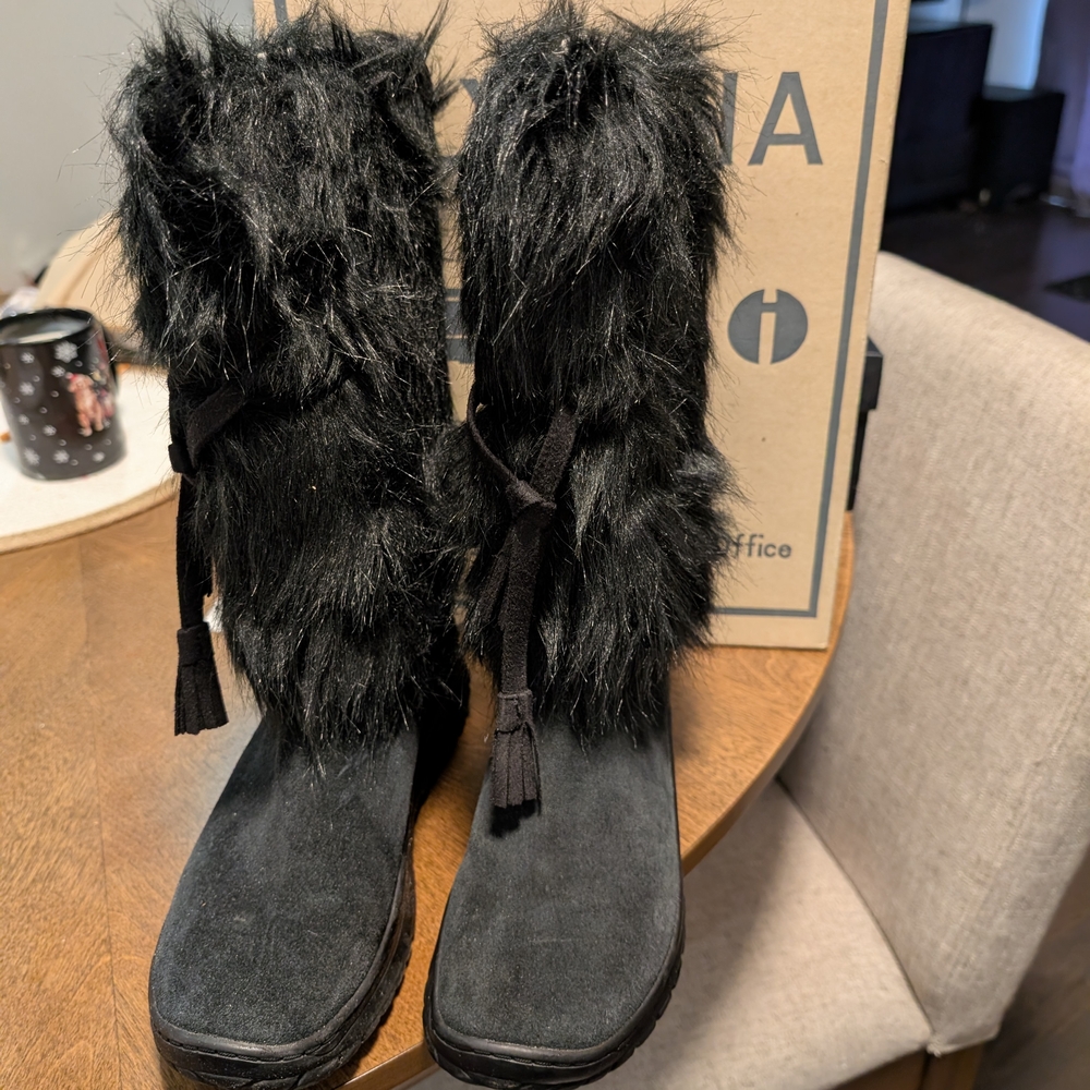 Chic Black Fur Winter Boots